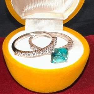 RBP 3881: Lab Created Seafoam Tourmaline on rhodium plating